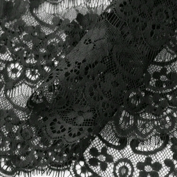 black goth sheer lace poncho topper blouse osfm - Picture 5 of 6